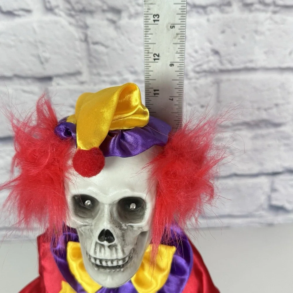 RARE Skeleton Clown Animated Lighted Candy Bowl Halloween Trick or Treat VIDEO